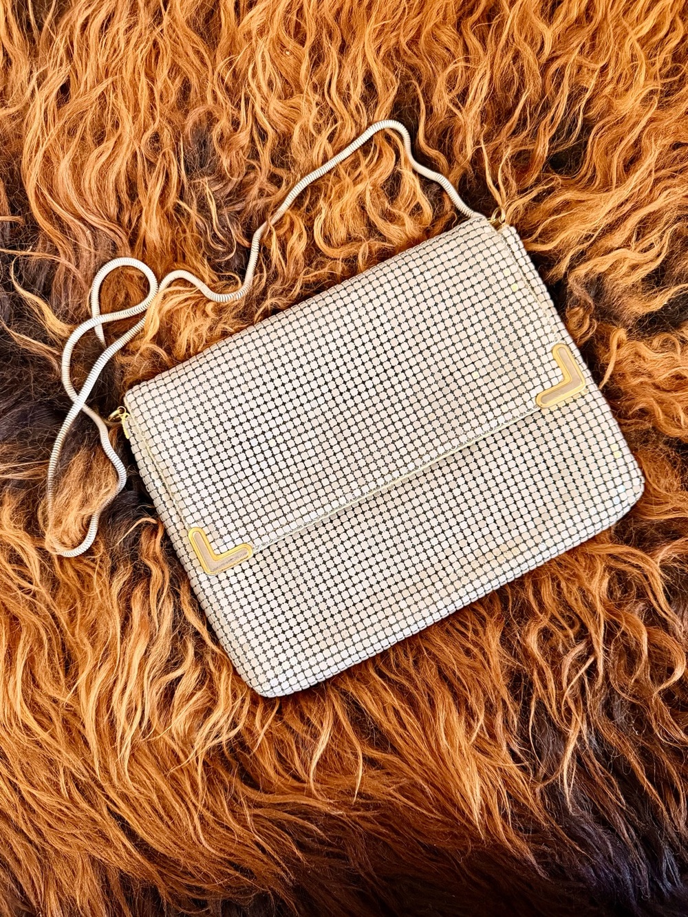 Vintage  GloMesh Crossbody Bag in Dove Grey
